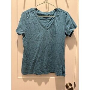 Pact Shirt Womens Medium Blue V Neck 100% Organic Cotton Lightweight Casual Tee